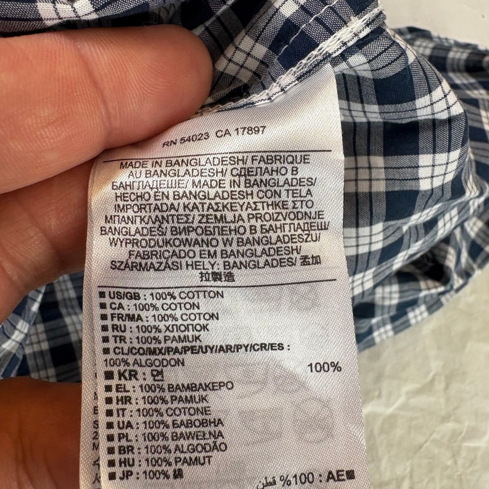 Banana‎ Republic Soft Wash Plaid Button Down Shirt Womens Size Small Blue White - Picture 4 of 6